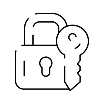 Padlock key unlocking digital security access icon vector