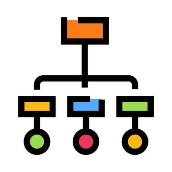 Organization chart showing hierarchy and structure planning vector