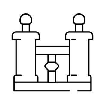 Vice tool clamping object in workshop icon vector