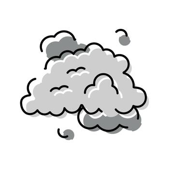 Hand drawing dust cloud creating an explosion impact vector