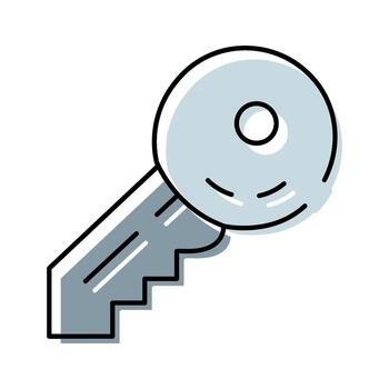 Key icon providing access, security, and solution vector