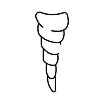 segmentario animal cola contorno icono dibujo vector