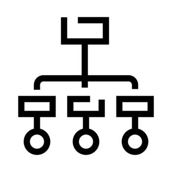 Organization chart hierarchy diagram line icon concept vector
