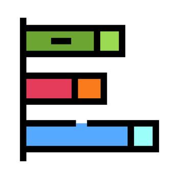 Gantt gráfico icono visualizante proyecto administración planificación y cronograma vector