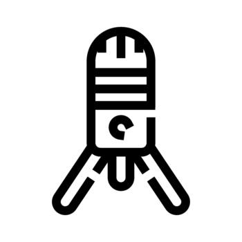 Desktop microphone icon for audio recording and broadcast vector