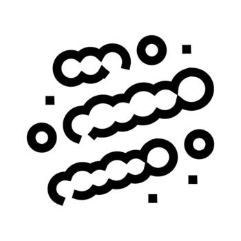 Microorganisms line icon representing bacteria and germs spreading vector