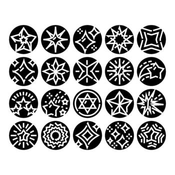 estrella íconos conjunto representando chispas y brillante elementos vector