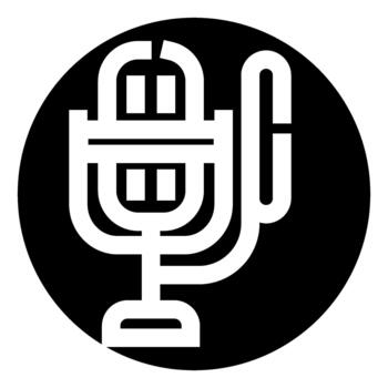 Microphone icon representing podcasting and broadcasting media vector