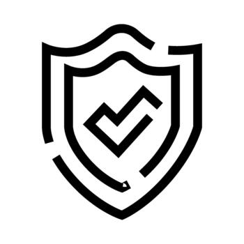 proteger icono con cheque marca para verificado seguridad vector