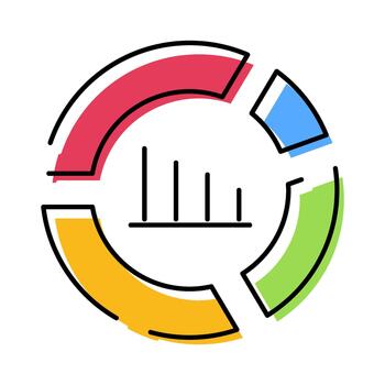 Business data analysis pie chart bar graph icon vector