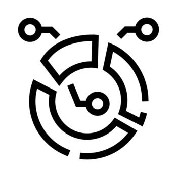 hora administración análisis concepto alarma reloj icono vector