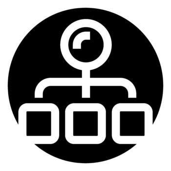 Organization chart icon symbolizing hierarchy and management structure vector
