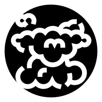 Abstract cloud drawing forming a brain inside circle vector