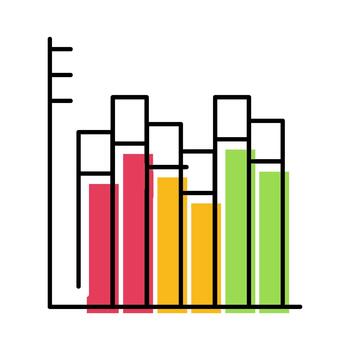 bar gráfico mostrando datos análisis y financiero Estadísticas vector