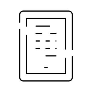 digital tableta demostración contenido en pantalla línea icono vector