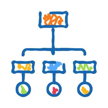 Abstract flowchart diagram illustrating data hierarchy and organization vector
