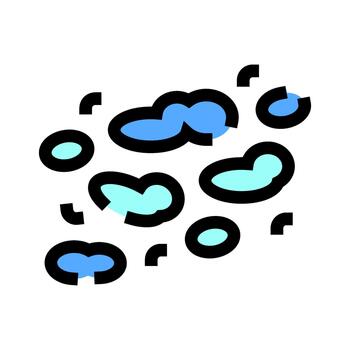 Bacteria or virus cells multiplying in an abstract blue representation vector