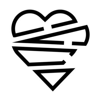 Broken heart concept showing shattered lines vector