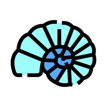 Ammonite fossil icon symbolizing ancient marine life vector