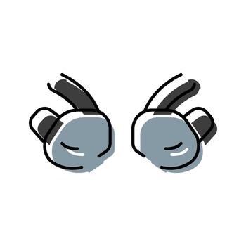 Hands making ok gesture with outline style vector