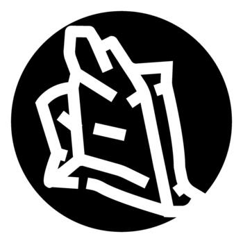 Abstract lines forming geometric shape in black circle vector