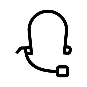 Headset icon representing customer service and technical support vector