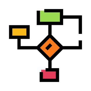 Process flowchart diagram showing workflow decision steps vector