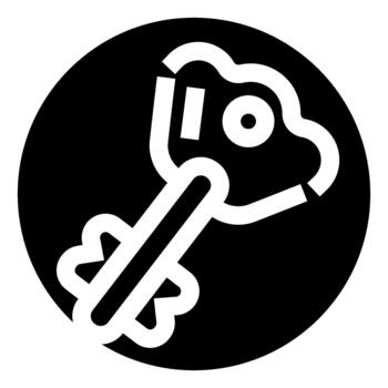 Key icon representing access, security, and solution vector