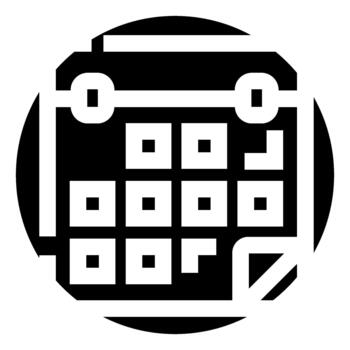 Digital calendar schedule icon with dates and time vector