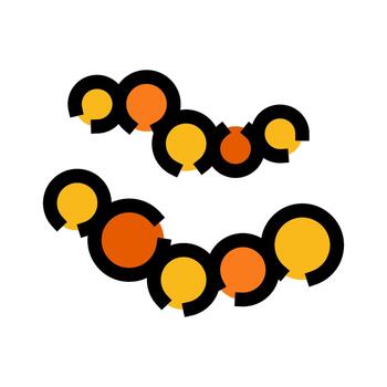 Connecting circular shapes creating abstract geometric pattern vector