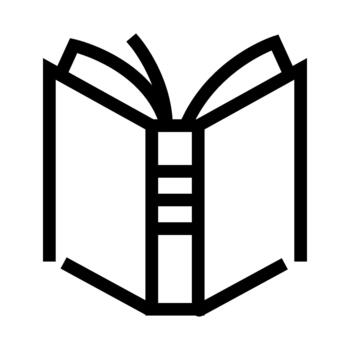 Open book icon representing education and knowledge access vector