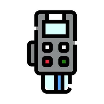 Pos terminal processing card payment transaction icon vector