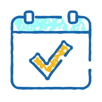 Calendar icon with checkmark inside for confirmation vector