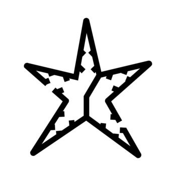 Star shape with complex circuit board pattern outline vector
