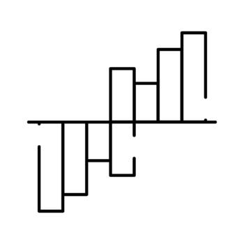 Bar chart showing business growth and decline analysis vector