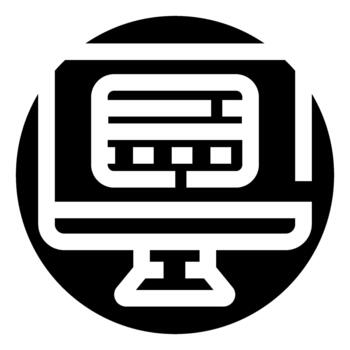 computadora monitor mostrando datos interfaz icono diseño vector