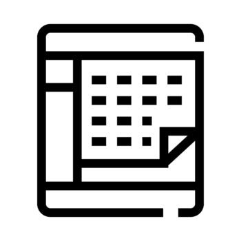 Spreadsheet document icon showing data organization grid vector