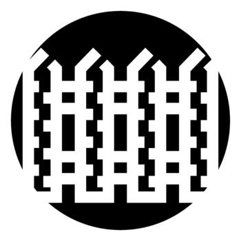 Abstract pixel fence grid pattern in black circle vector