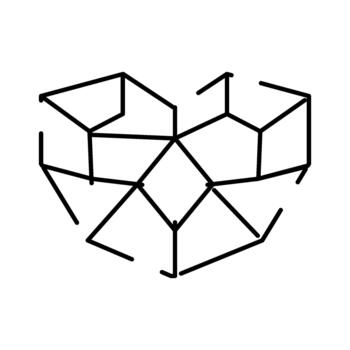 Geometric heart shape with connected lines creating abstract pattern vector