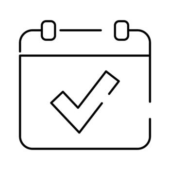 calendario icono demostración marca de verificación para confirmado evento o tarea vector