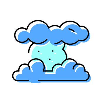 Weather forecast symbol showing clouds and mist conditions vector