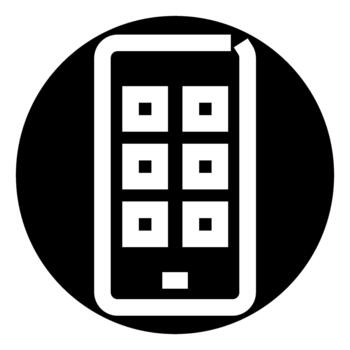 Smartphone icon displaying application grid on a screen vector