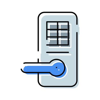 Smart door lock with keypad for security access vector