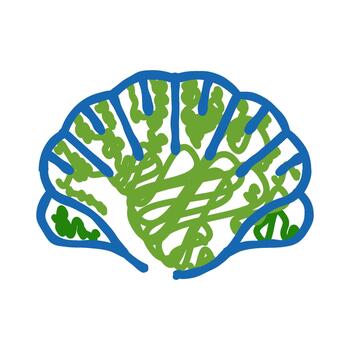 concha contorno garabatear dibujo con verde resumen modelo vector