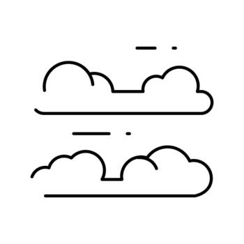 nube informática clima pronóstico contorno icono conjunto vector