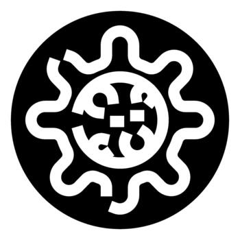 Abstract circular gear symbol conceptualizing complexity solutions vector