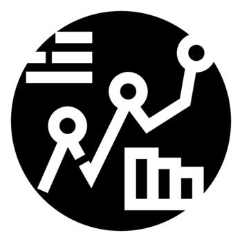 datos analítica gráficos y cartas icono ilustrando informes vector