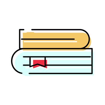 apilar de libros con marcador icono representando conocimiento vector