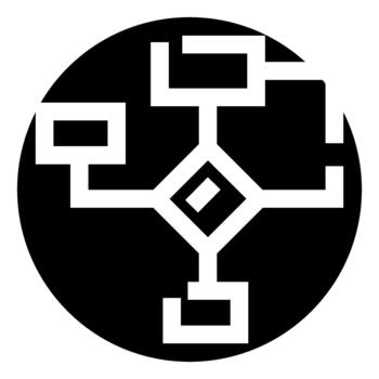 Abstract geometric diagram representing decision making process vector