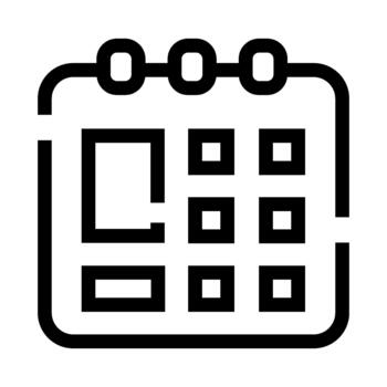 Calendar icon showing dates, planning and schedule vector